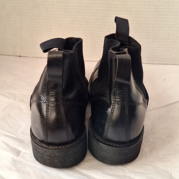 ADDISON SHOE CO  BLK LEATHER STEEL TOE MOLDER SLIP ON WORK BOOTS - 7… - Picture 3 of 9